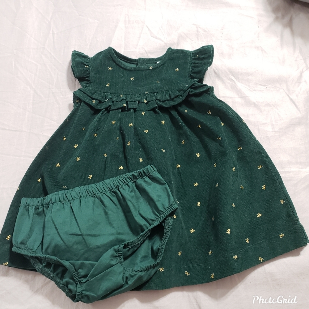 Infant dress emerald green size 6 months